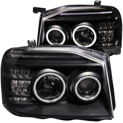 ANZO Projector Headlights w/ Halo Black (CCFL) for 2001-2004 Nissan Frontier