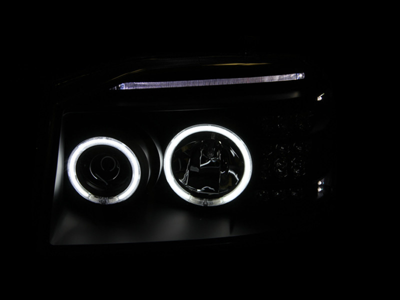 ANZO Projector Headlights w/ Halo Black (CCFL) for 2001-2004 Nissan Frontier