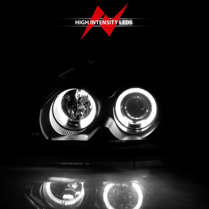 ANZO Projector Headlights w/ Halo Black for 1996-1998 Honda Civic