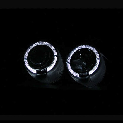 ANZO Projector Headlights w/ Halo Black for 2001-2003 Honda Civic