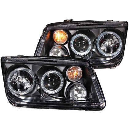 ANZO Projector Headlights w/ Halo Black (CCFL) for 1999-2005 Volkswagen Jetta