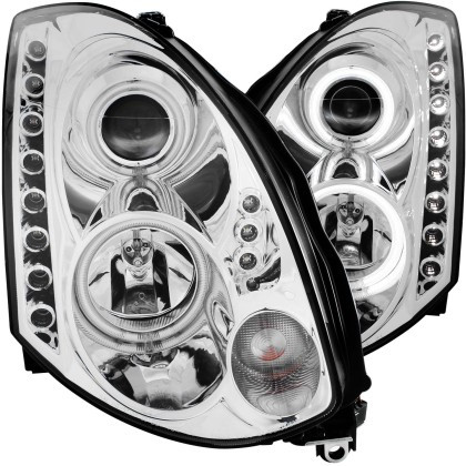 ANZO Projector Headlights w/ Halo Chrome (CCFL) for 2003-2007 Infiniti G35