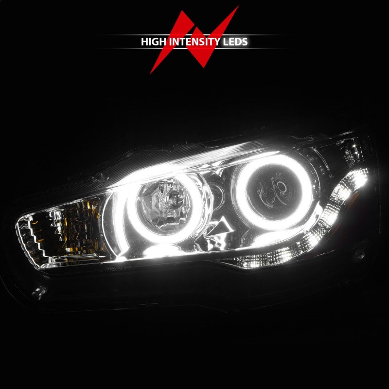 ANZO Projector Headlights w/ Halo Chrome (CCFL) for 2008-2015 Mitsubishi Lancer