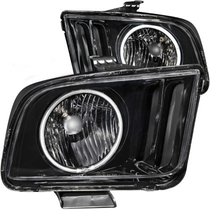 ANZO Crystal Headlights w/ Halo Black (CCFL) for 2005-2009 Ford Mustang