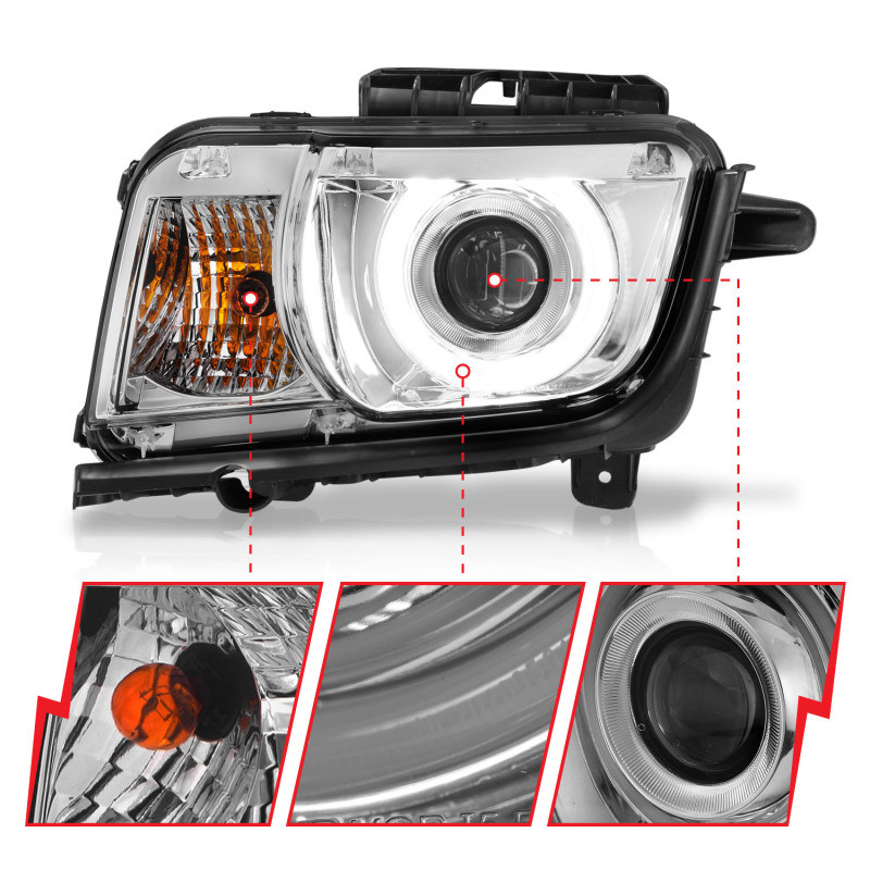ANZO Projector Headlights w/ Halo Chrome (CCFL) for 2010-2013 Chevrolet Camaro