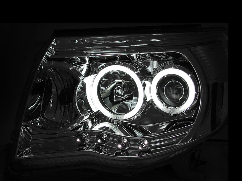 ANZO Projector Headlights w/ Halos Chrome for 2005-2011 Toyota Tacoma