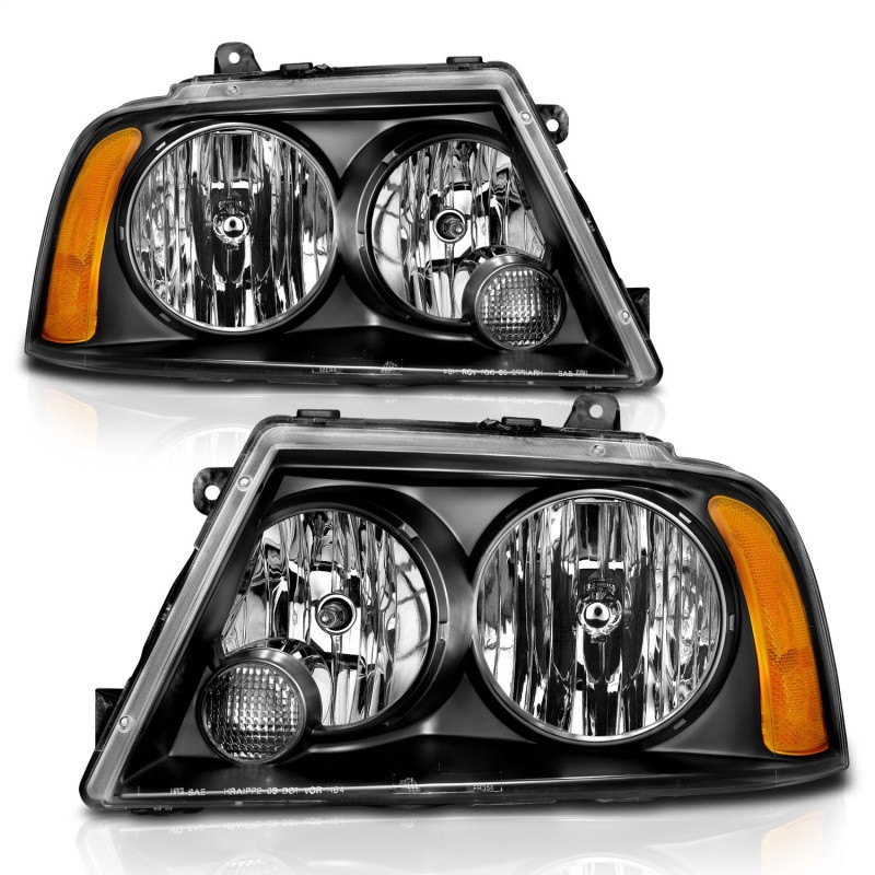ANZO Crystal Headlights Black for 2003-2006 Lincoln Navigator