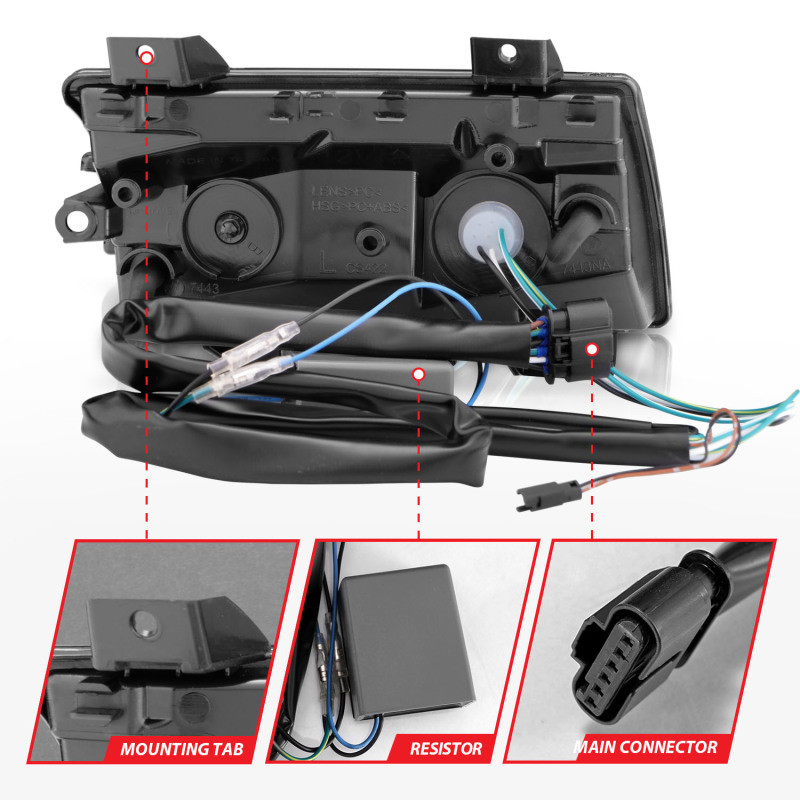 ANZO LED Side Markers Chrome Housing Smoke Lens for 2018-2021 Jeep Wrangler