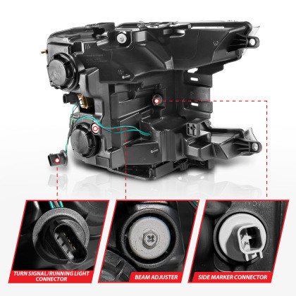 ANZO Full LED Proj Headlights w/Light Bar Swtchbk for 18-20 F-150 w/o Fctry LED