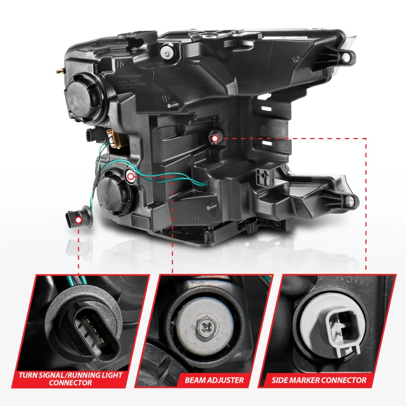 ANZO Full LED Proj Headlights w/Light Bar Swtchbk for 18-20 F-150 w/o Fctry LED