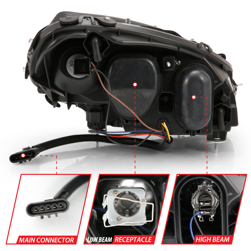 ANZO Projector Plank Style Switchback H.L. Black Amber for 05-13 Chevy Corvette