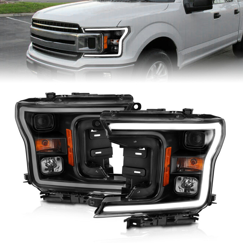 ANZO Projector Plank Style H.L. Black Amber for 2018-2019 Ford F-150