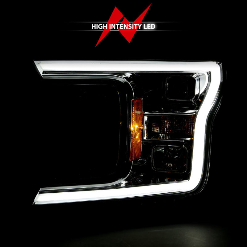 ANZO Projector Plank Style H.L. Chrome Amber for 18-19 Ford F-150