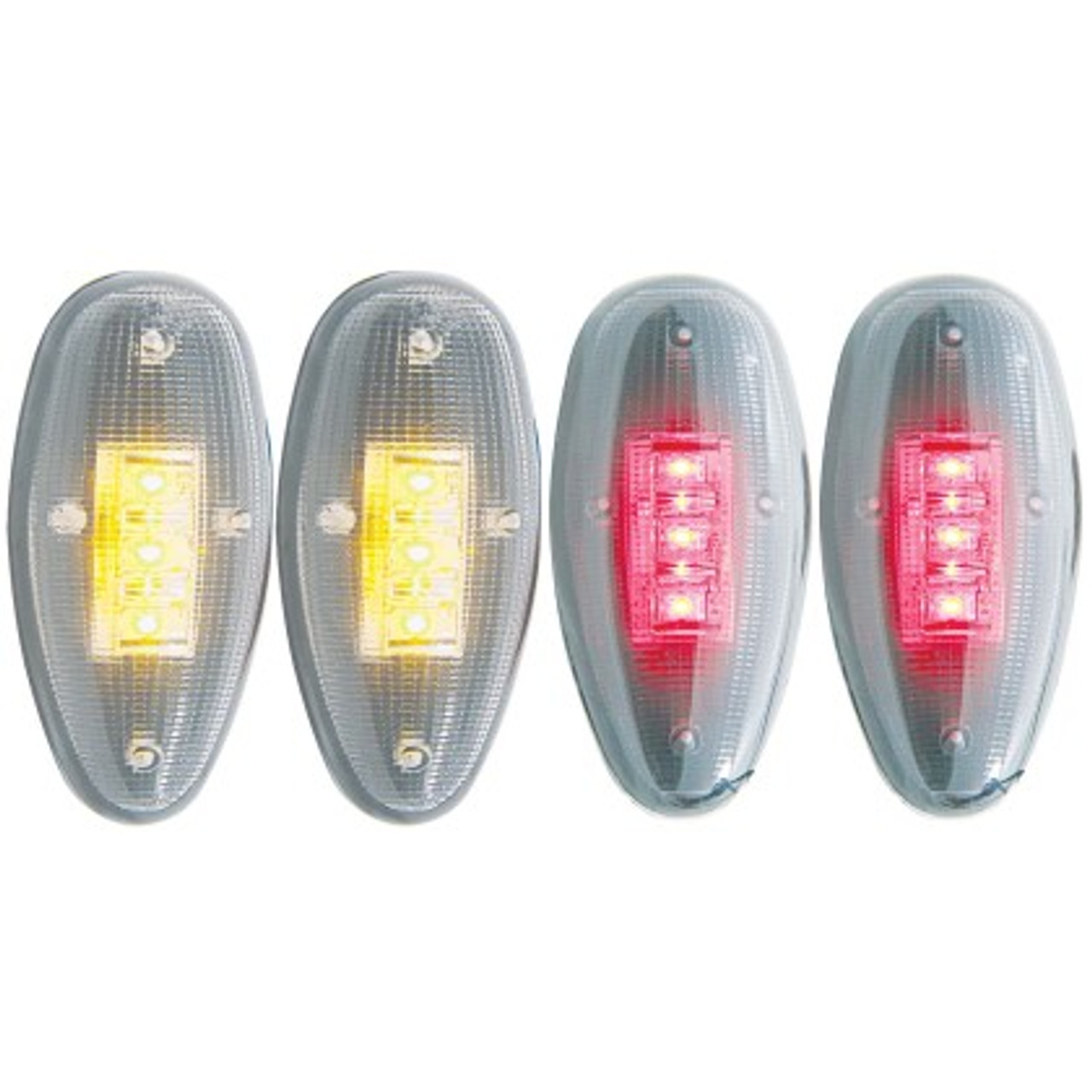 ANZO LED Fender Light Kit Clear 2pc Amber / 2pc Red for 99-14 Silverado 3500