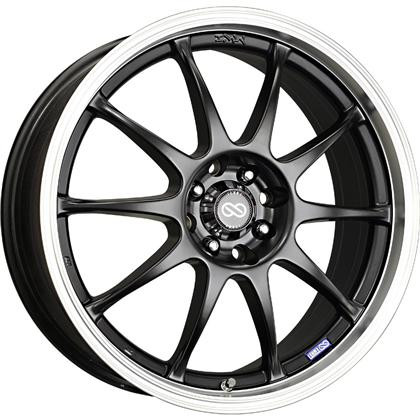 Enkei J10 16x7 5x112/114.3 38mm Offset 72.62mm Bore Black w/ Machined Lip Wheel