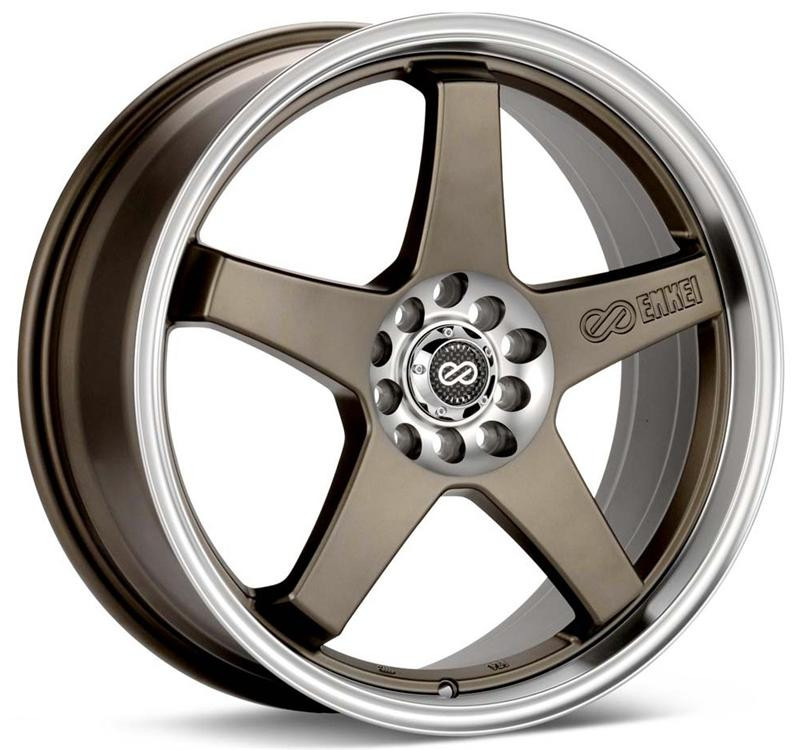 Enkei EV5 17x7 5x100/114.3 38mm Offset Hyper Black w/ Machined Lip Wheel