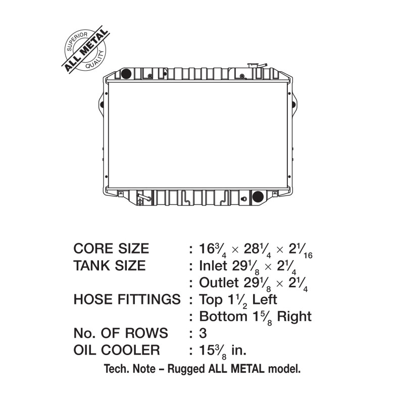 CSF Heavy Duty 3 Row All Metal Radiator for 93-97 Toyota Land Cruiser 4.5L