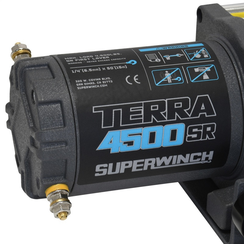 Superwinch 4500 LBS 12V DC 1/4in x 50ft Synthetic Rope Terra 4500SR Winch