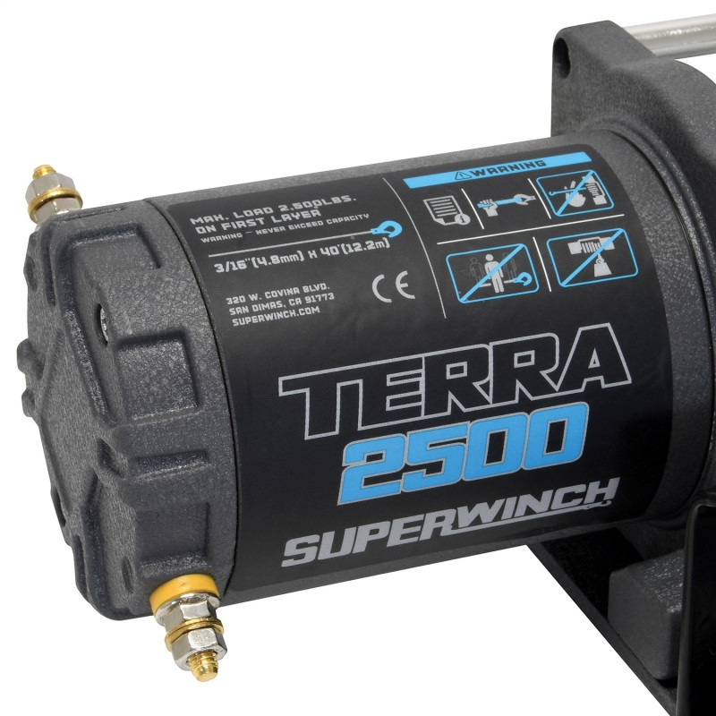 Superwinch 2500 LBS 12V DC 3/16in x 40ft Steel Rope Terra 2500 Winch