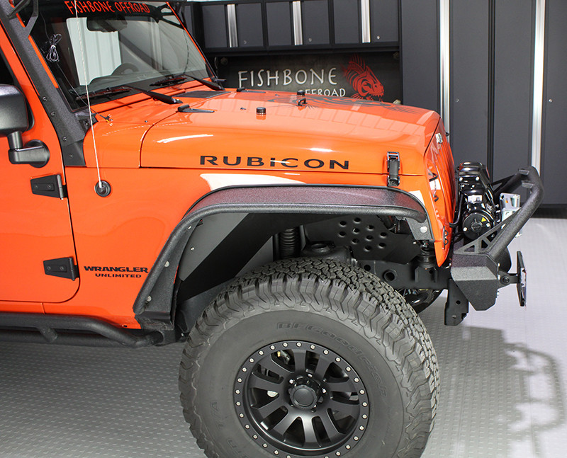 Fishbone Offroad Front/Rear Inner Fenders Black Aluminum for Jeep JK Wrangler