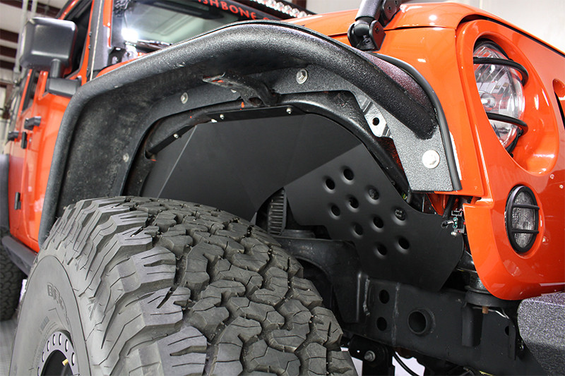 Fishbone Offroad Front/Rear Inner Fenders Black Aluminum for Jeep JK Wrangler