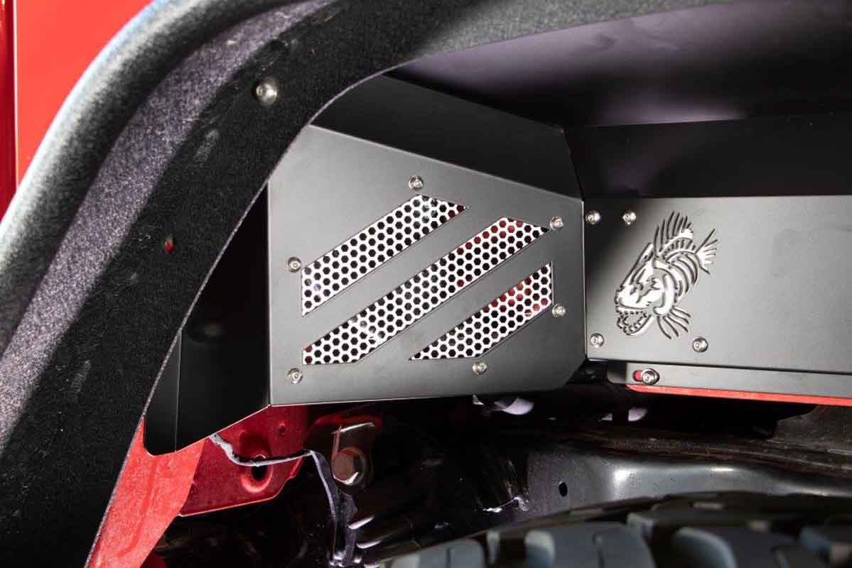 Fishbone Offroad Rear - Black Aluminum Inner Fenders for 2020+ JT Gladiator