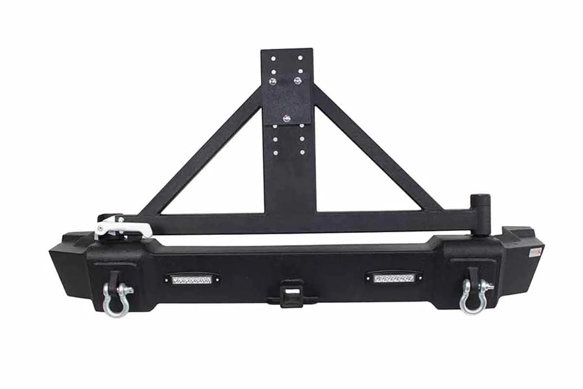 Fishbone Offroad Rear Bumper w Tire Carrier for 07-18 Jeep Wrangler JK