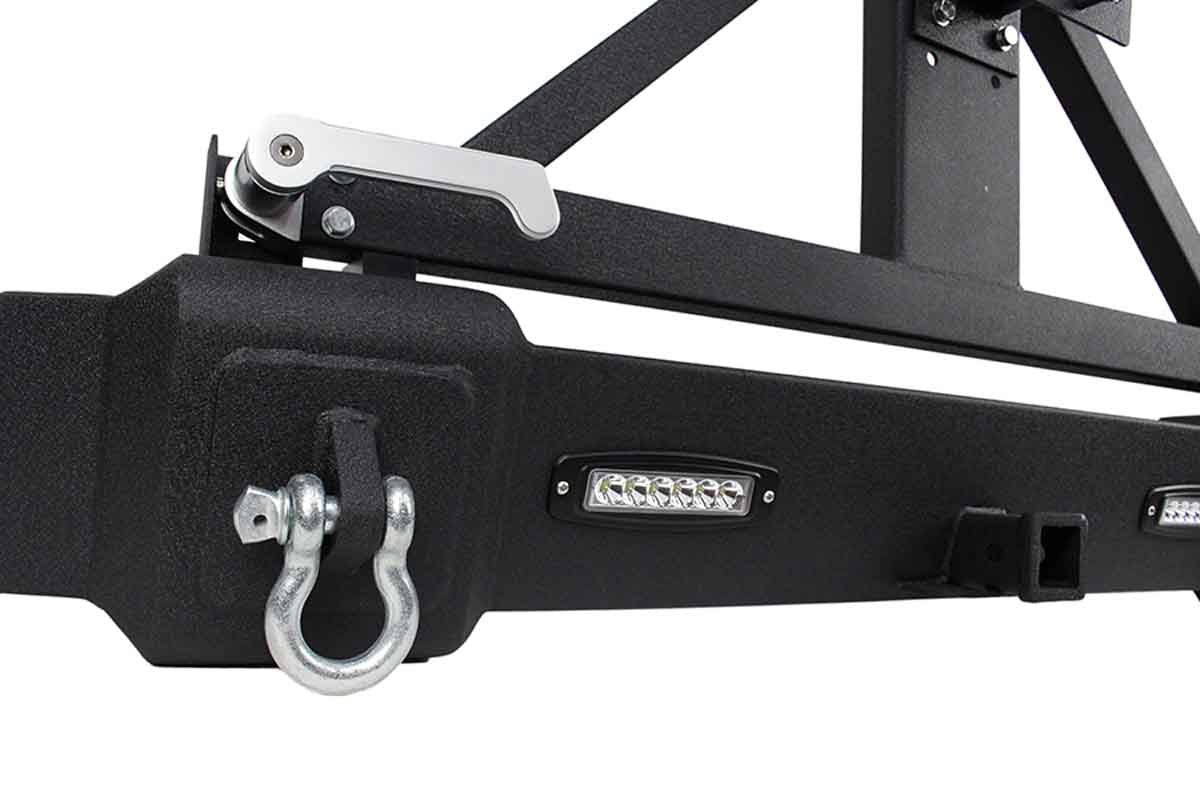 Fishbone Offroad Rear Bumper w Tire Carrier for 07-18 Jeep Wrangler JK