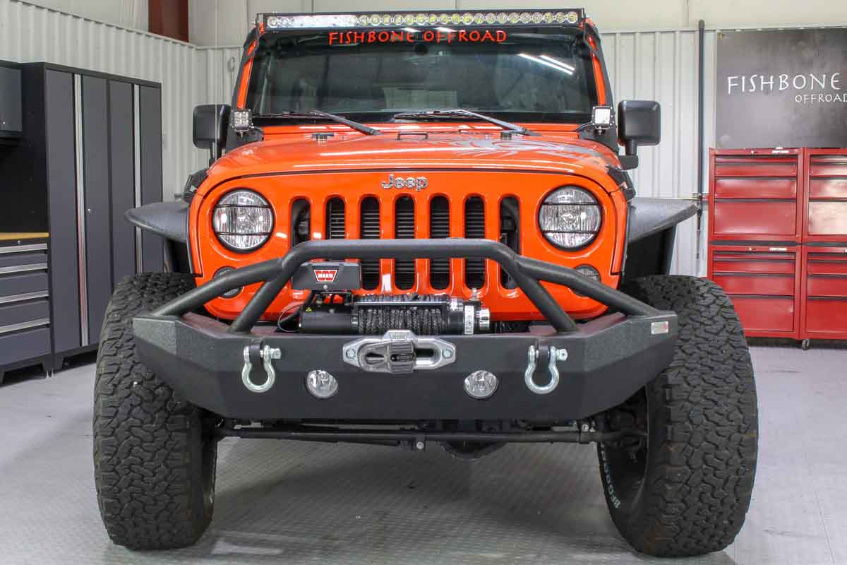 Fishbone Offroad Full Width Front Winch Bumper for 07-18 Jeep Wrangler JK