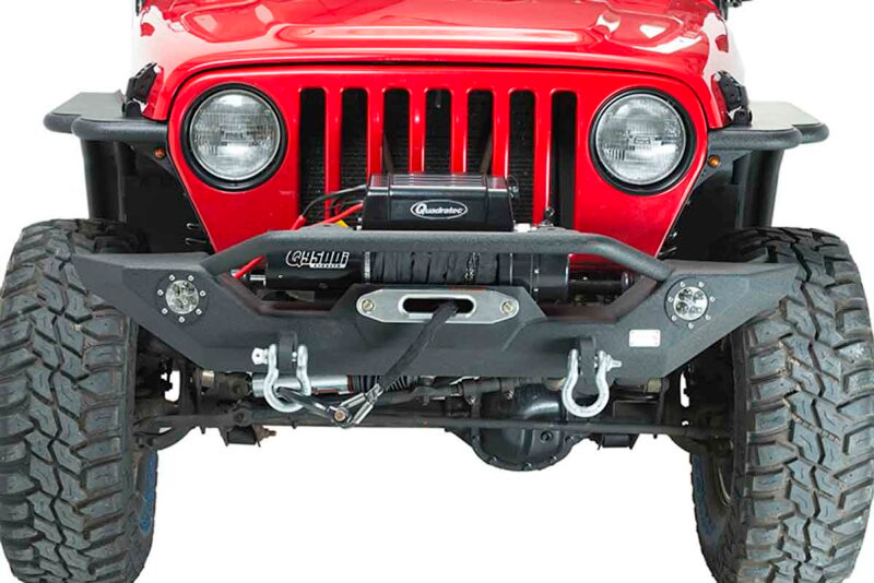 Fishbone Offroad Steel Front Bumper w/LEDs for 87-06 Jeep TJ/YJ Wrangler TJ/YJ