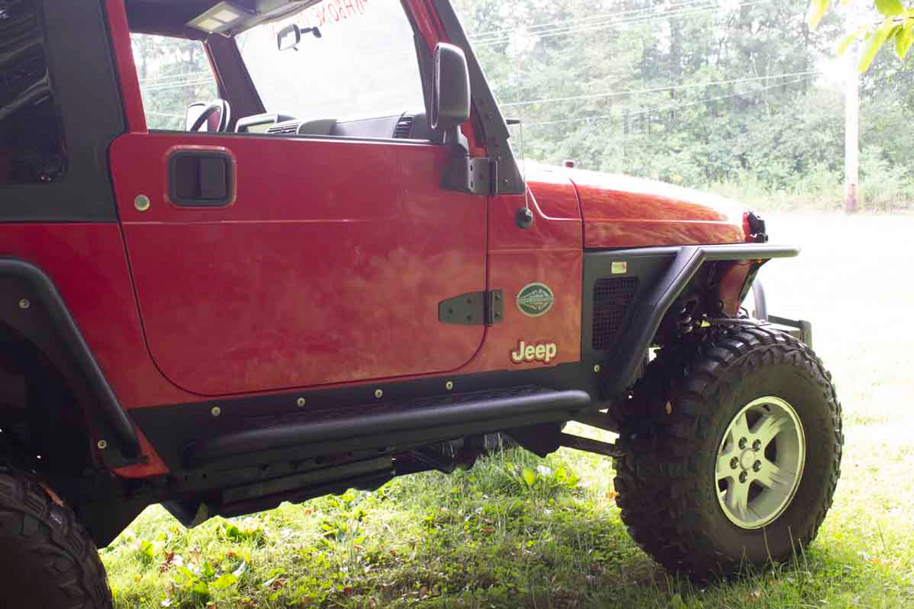 Fishbone Offroad Rock Slider W/Tube Step for Jeep Wrangler LJ