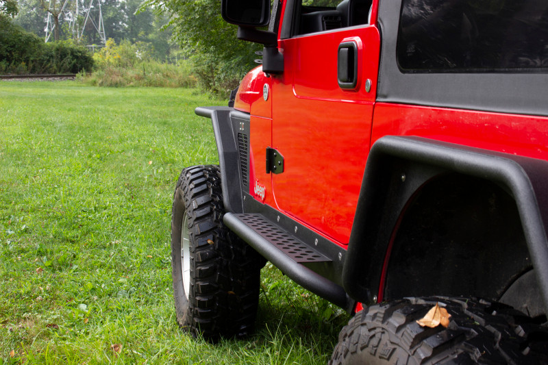 Fishbone Offroad Steel Rock Slider - Black for 97-06 Jeep Wrangler TJ
