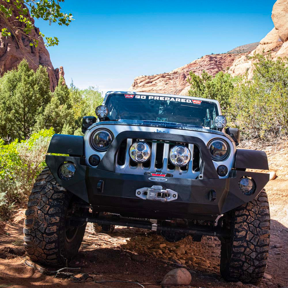Rock Slide Rigid Full Front Bumper / Complete With Winch Plate for Jeep JK