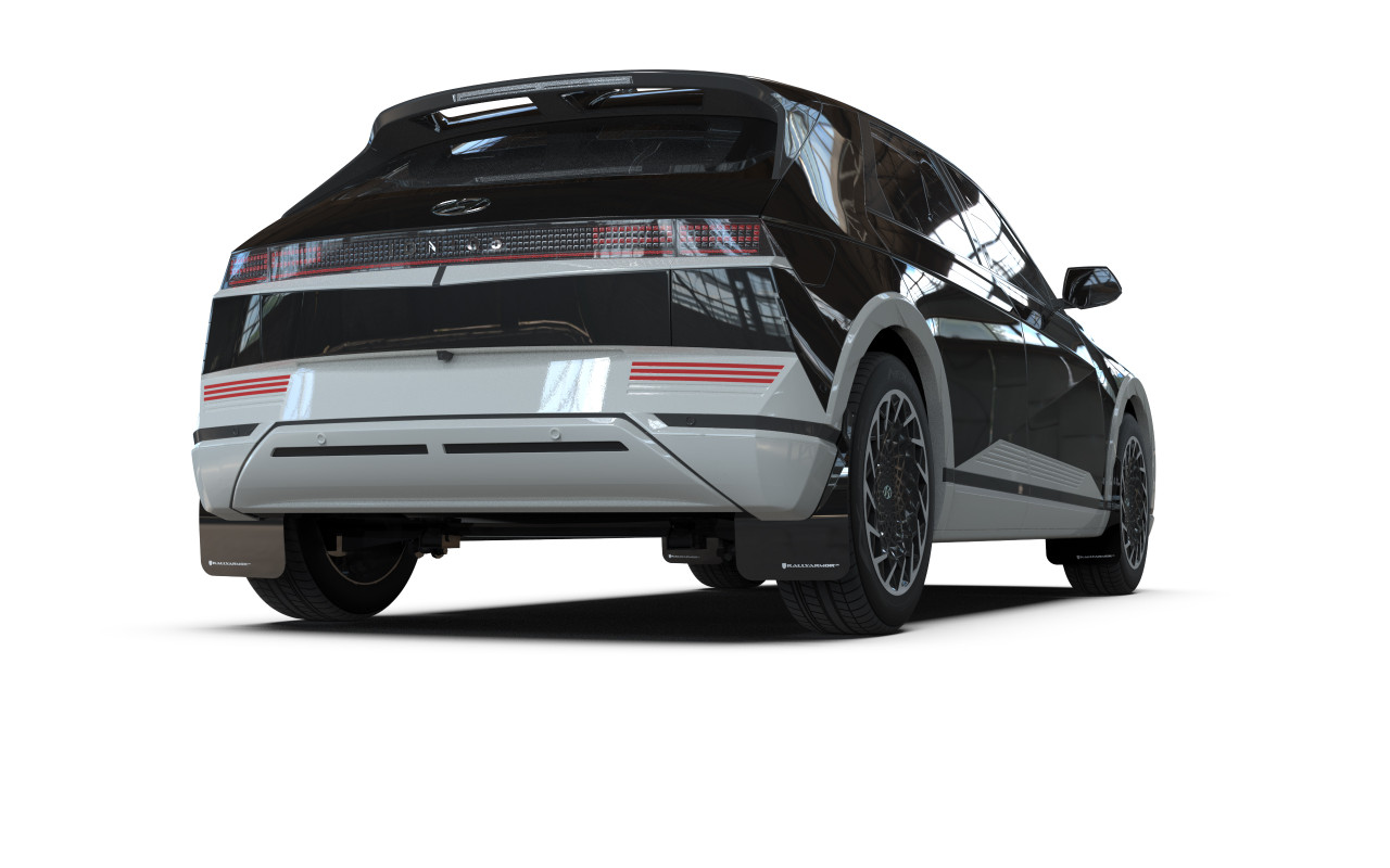 Rally Armor Black Mud Flap w/ White Logo for 2022 Hyundai Ioniq 5
