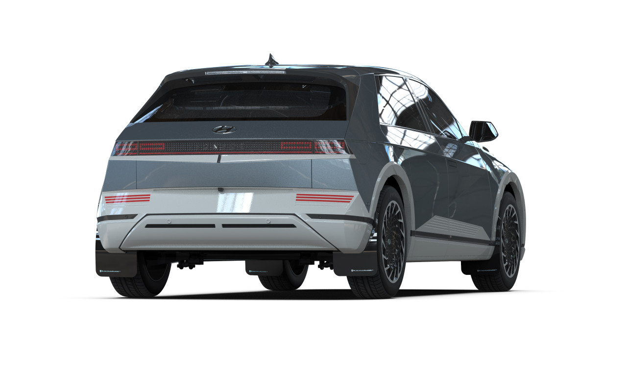 Rally Armor Black Mud Flap w/ Silver Logo for 2022 Hyundai Ioniq 5