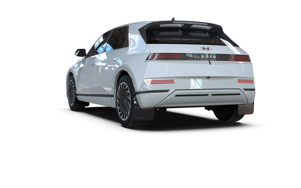 Rally Armor Black Mud Flap w/ Red Logo for 2022 Hyundai Ioniq 5