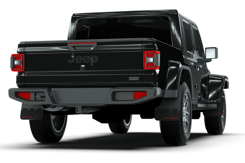 Rally Armor Black Mud Flap w/ Metallic Black Logo for 19-22 Jeep Gladiator