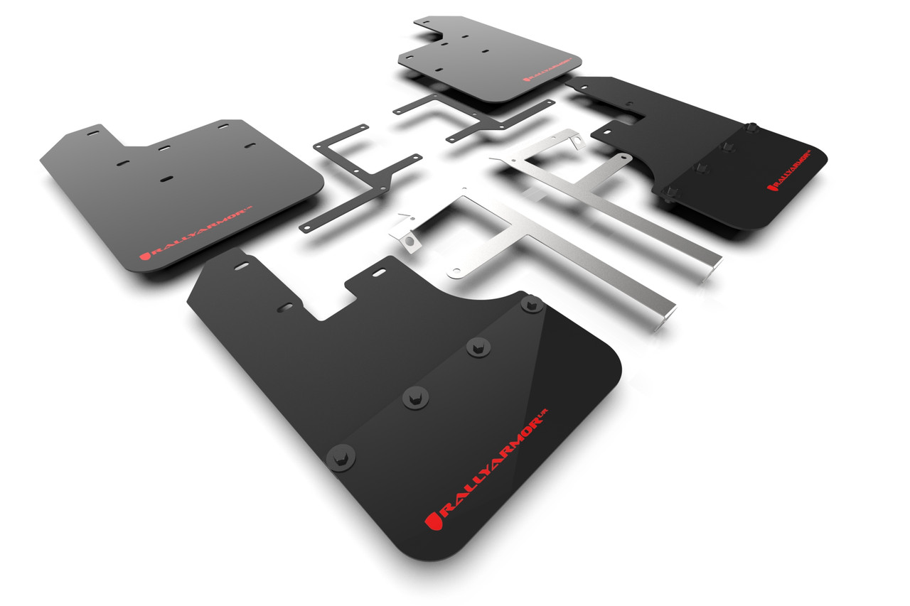 Rally Armor Black Mud Flap w/ Red Logo for 19-22 Jeep Gladiator
