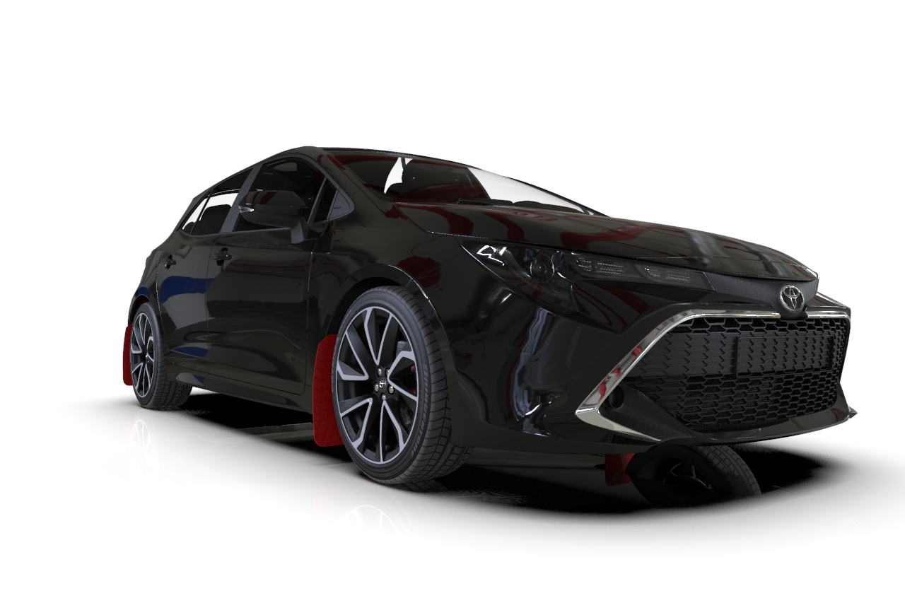 Rally Armor Red UR Mud Flap Black Logo for 2019-20 Toyota Corolla