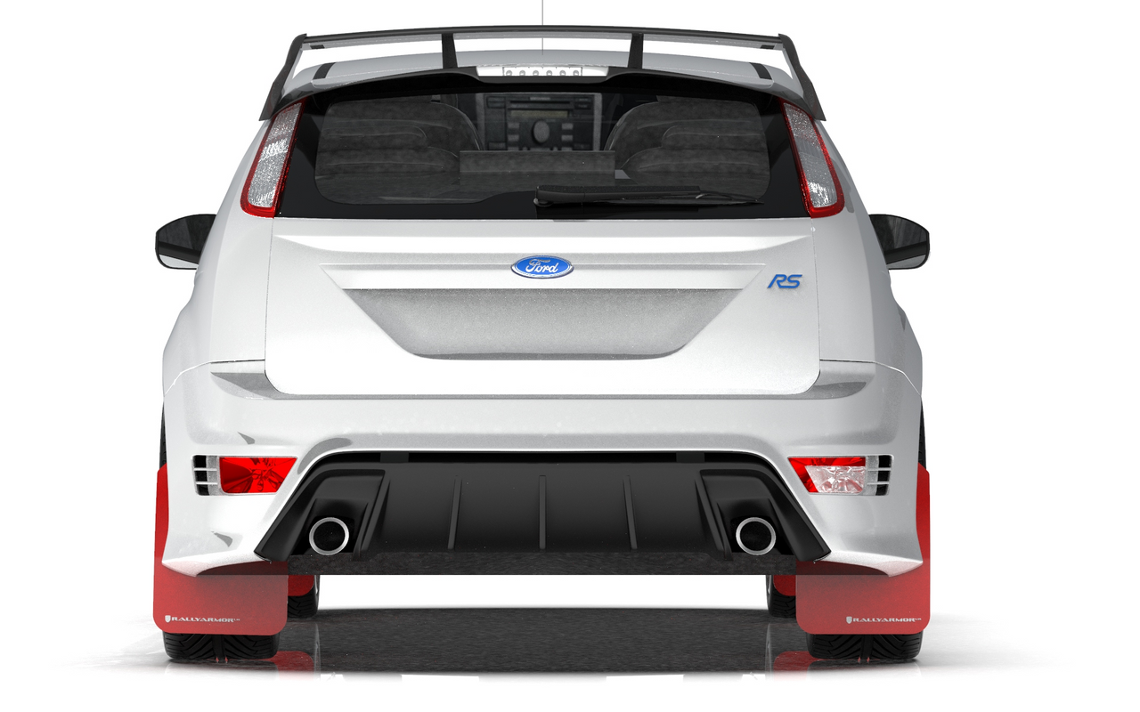 Rally Armor Red Mud Flap Black Logo for 2009-11 Ford Focus MK2 RS