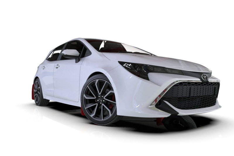 Rally Armor Black UR Mud Flap Red Logo for 2019-20 Toyota Corolla