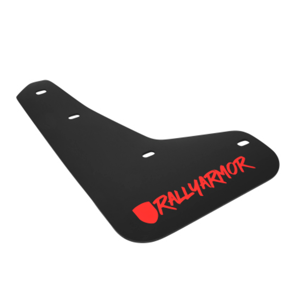 Rally Armor Black Mud Flap w/ Red Logo Altered Font for 13+ Ford Focus ST
