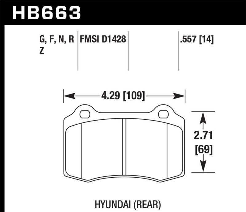 Hawk HPS Rear Brake Pads for 10+ Genesis Coupe w/ Brembos - HB663F.557
