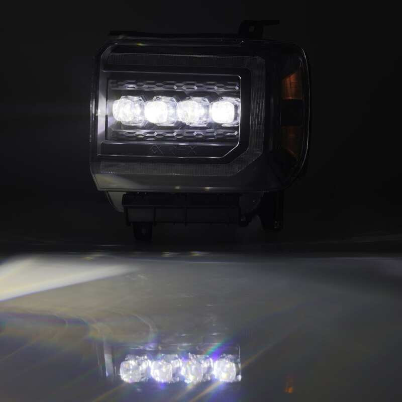 AlphaRex NOVA LED Projector Headlights Black for 14-18 GMC Sierra