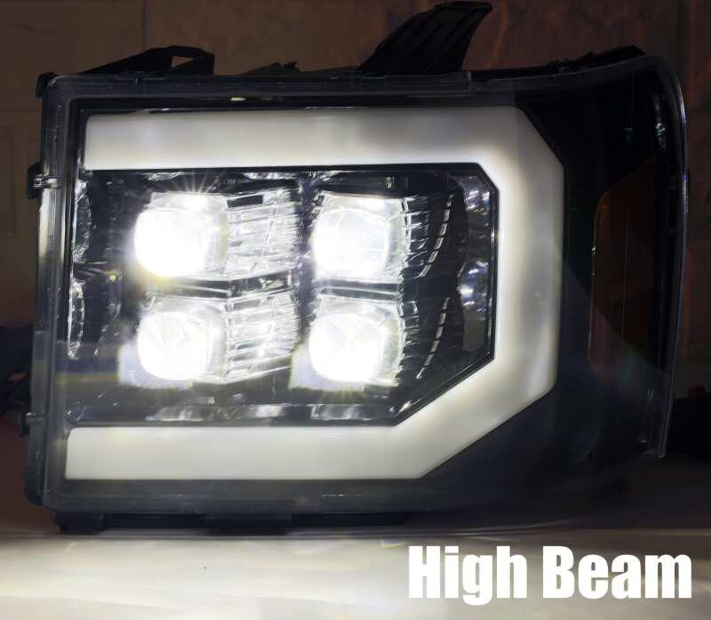 AlphaRex NOVA LED Projector Headlight Gloss Black for 07-13 GMC 1500HD