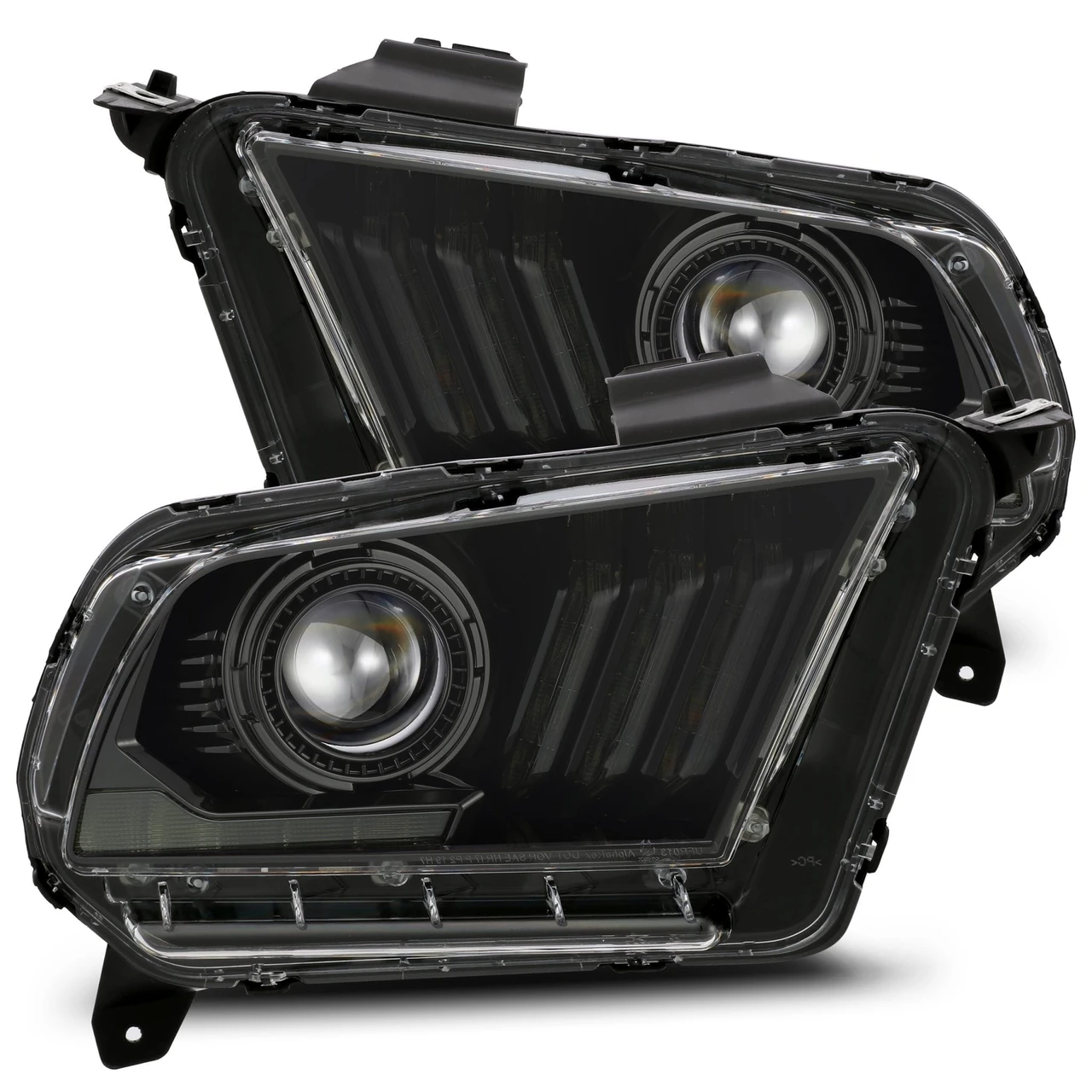 AlphaRex LUXX LED Projector Headlights Alpha Black for 10-12 Ford Mustang