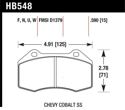 Hawk DTC-70 Front Brake Pads for Renault Clio / Cobalt SS