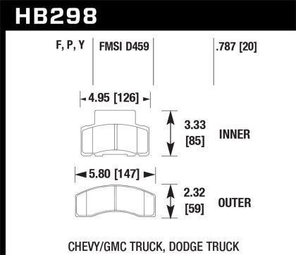 HAWK Super Duty Brake Pad Sets for 94-97 Chevy C3500