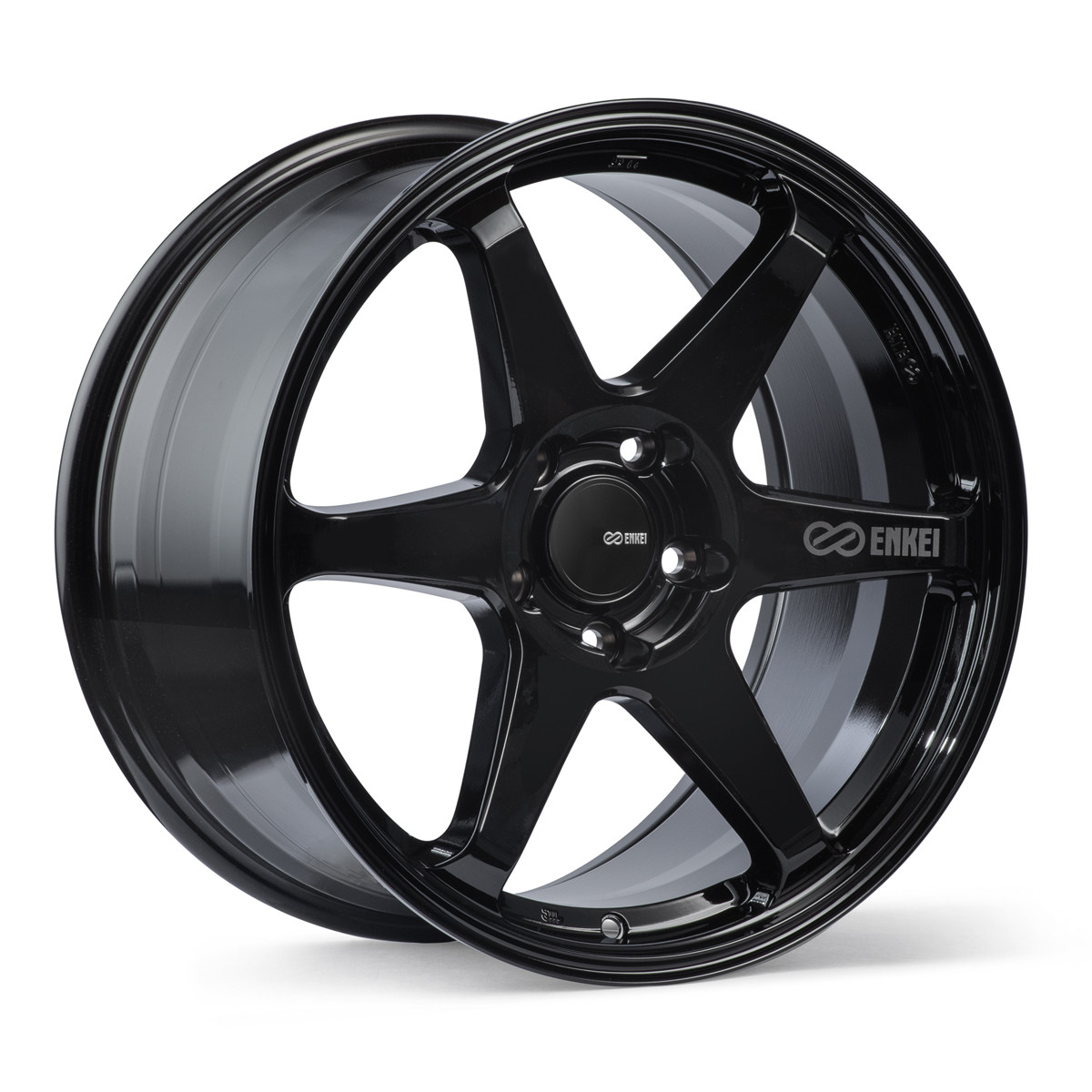 Enkei T6R 17x8 45mm Offset 5x100 Bolt Pattern 72.6 Bore Gloss Black Wheel