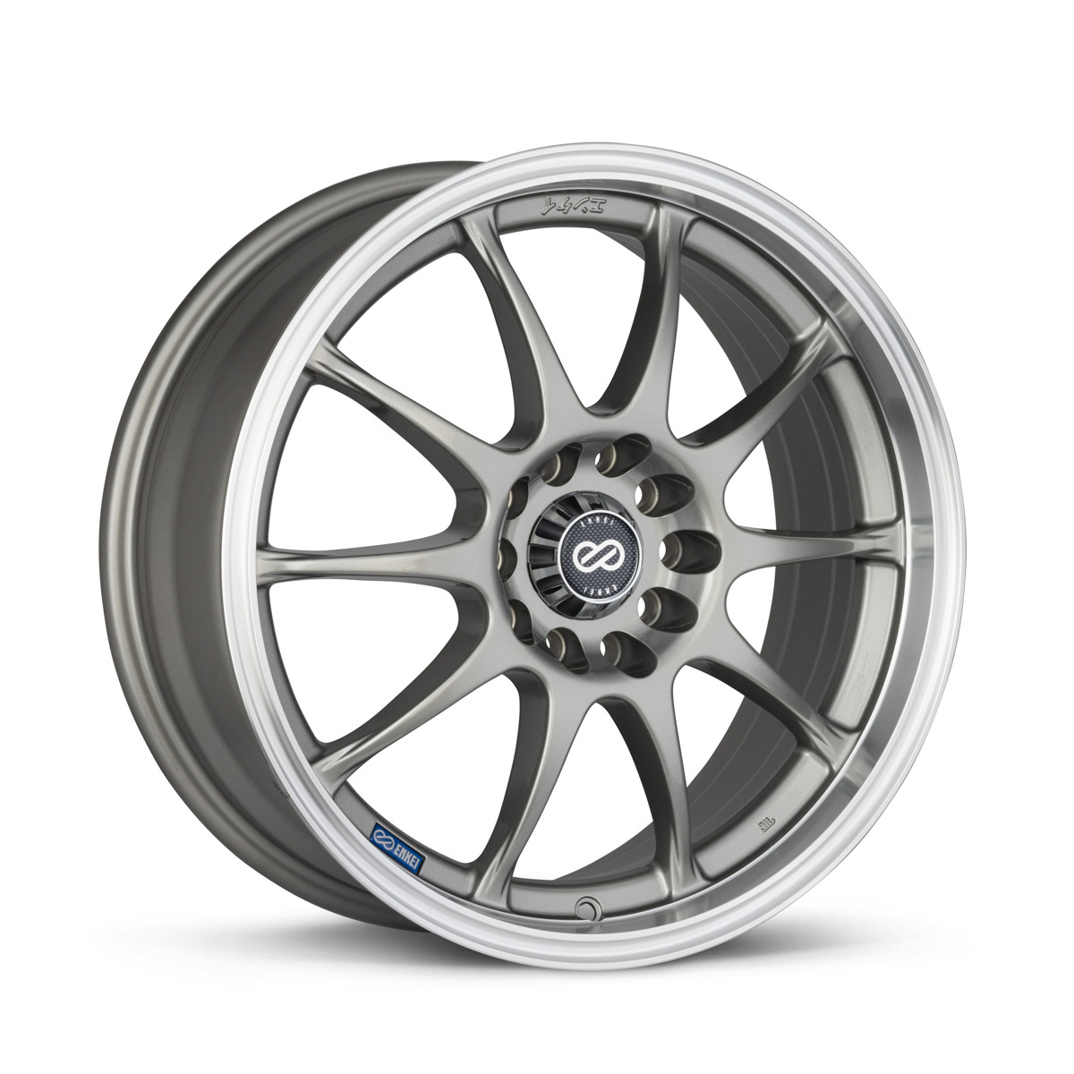 Enkei J10 15x6.5 4x100/108 38mm Offset 72.6mm Silver w/ Machined Lip Wheel